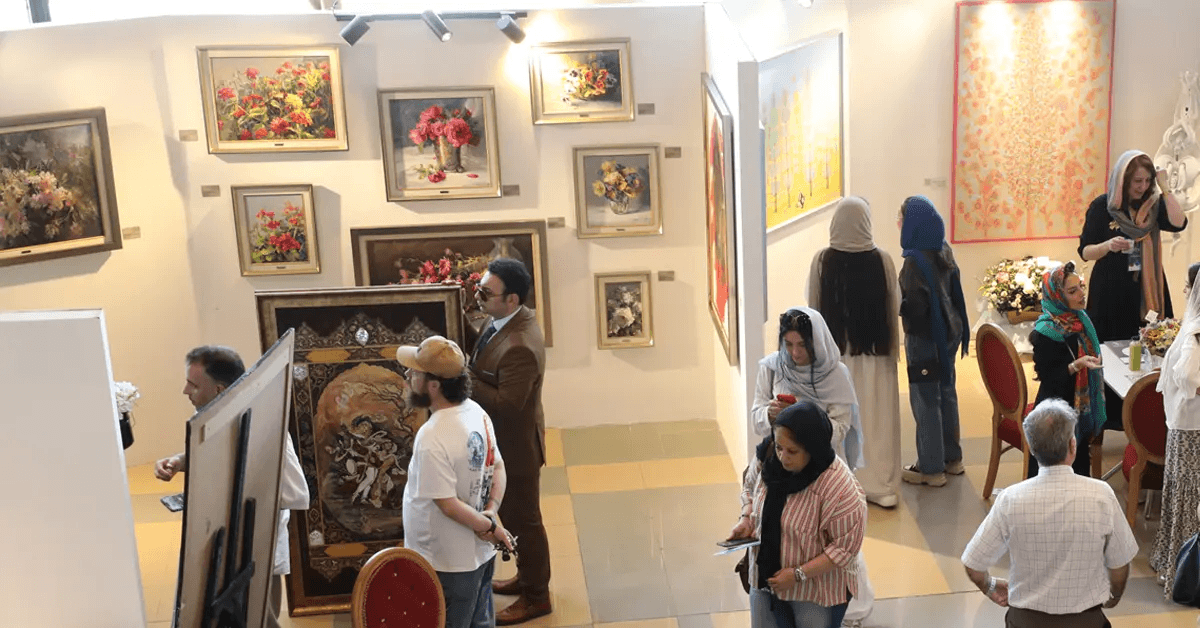 Tehran art fair venue interior